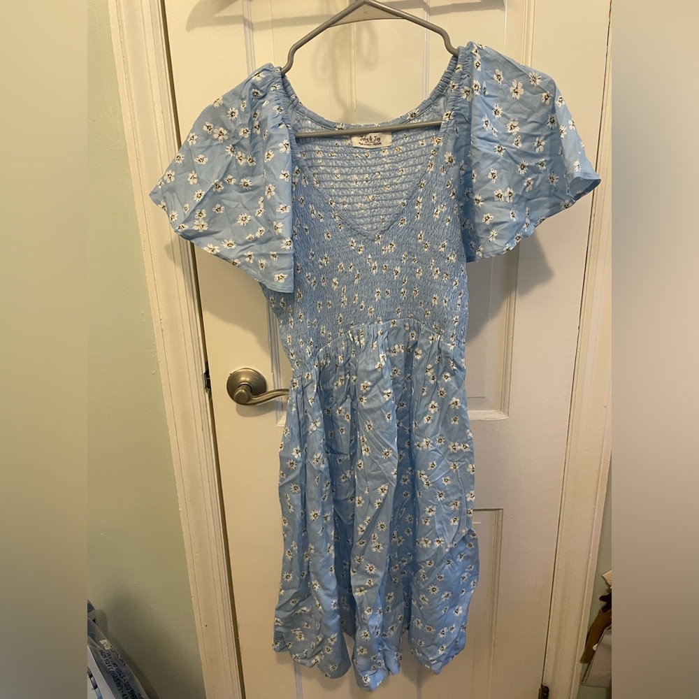 Jolie and Joy light blue floral mini dress.